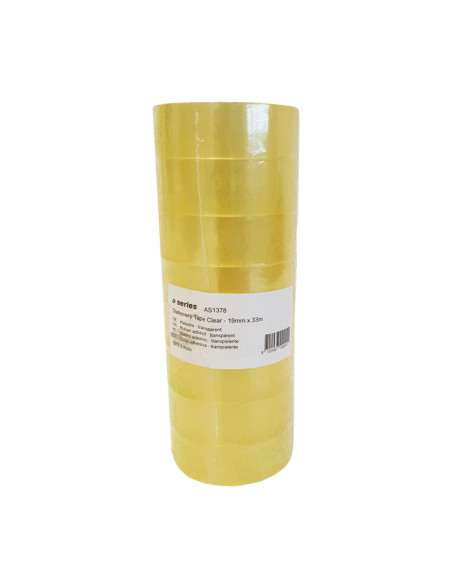 PACK 8 ROLLOS CINTA ADHESIVA A-SERIES 19mm X 33m