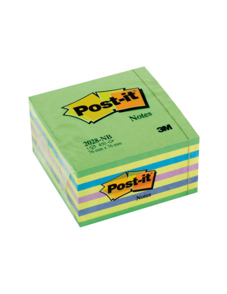 CUBO 450h NOTAS POST-IT REPOSICIONABLES 76x76mm VERDE NEÓN