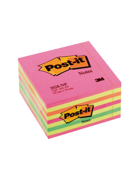 CUBO 450h NOTAS POST-IT REPOSICIONABLES 76x76mm ROSA NEÓN