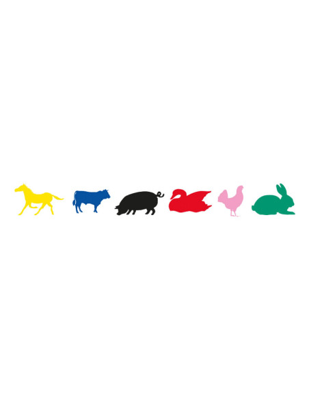 GOMETS APLI  BOLSA 12h ANIMALES GRANJA 6 colsurtAM-AZ-NG-RJ-RS-VD 204 uds 10114