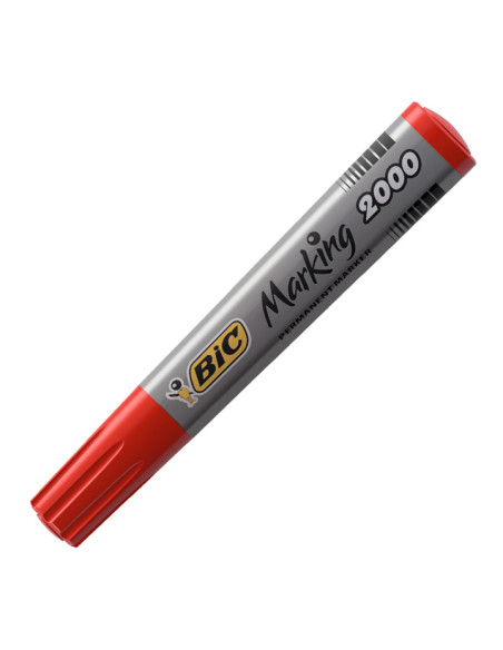 BIC MARCADOR PERMANENTE MARKING 2000 PUNTA REDONDA ROJO CAJA 12 UD