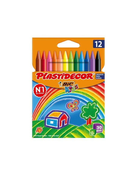ESTUCHE 12 CERAS BIC KIDS PLASTIDECOR