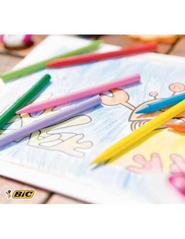 ESTUCHE 12 CERAS BIC KIDS PLASTIDECOR