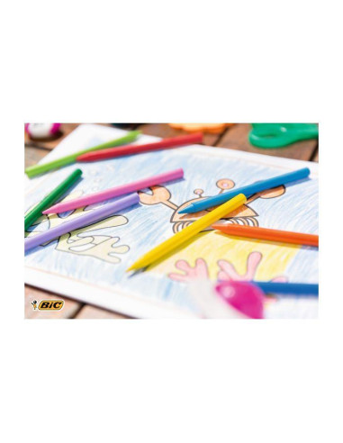 ESTUCHE 12 CERAS BIC KIDS PLASTIDECOR