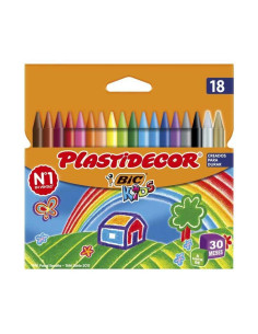 ESTUCHE 18 CERAS BIC KIDS PLASTIDECOR