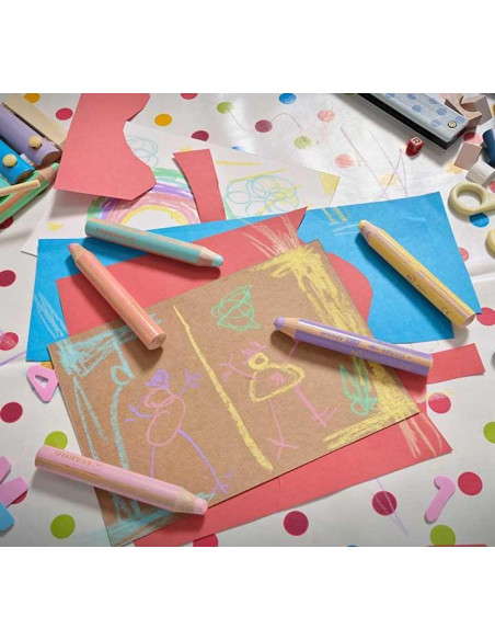 ESTUCHE 6 LÁPICES DE COLOR STABILO® WOODY 3 EN 1 PASTEL + SACAPUNTAS