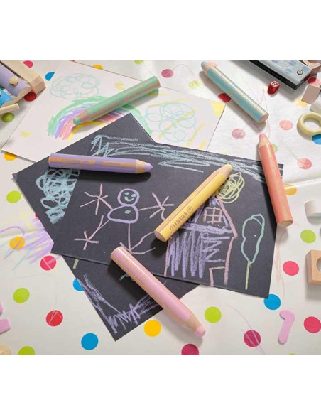 ESTUCHE 6 LÁPICES DE COLOR STABILO® WOODY 3 EN 1 PASTEL + SACAPUNTAS