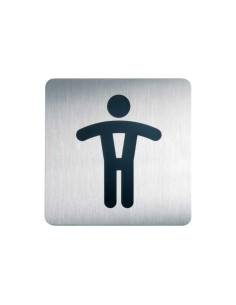 PICTOGRAMA ACERO DURABLE CUADRADO WC HOMBRES