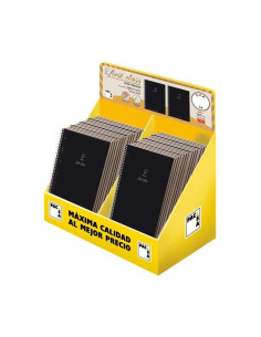 PACSA CUADERNO FIRST CLASS 120H A5 100GR 5X5GRECA MICROPERFORADO EXPOSITOR 24 UD TAPA NEGRA RELIEVE OROPLATA