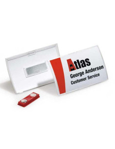 CAJA 10 FUNDAS PORTANOMBRES DURABLE CLICK FOLD IMÁN 40x75mm