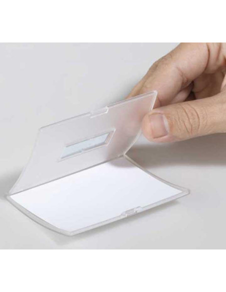 CAJA 10 FUNDAS PORTANOMBRES DURABLE CLICK FOLD IMÁN 40x75mm