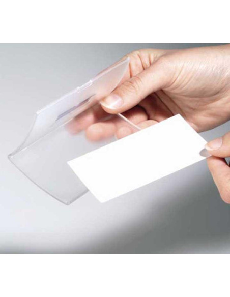 CAJA 10 FUNDAS PORTANOMBRES DURABLE CLICK FOLD IMÁN 40x75mm