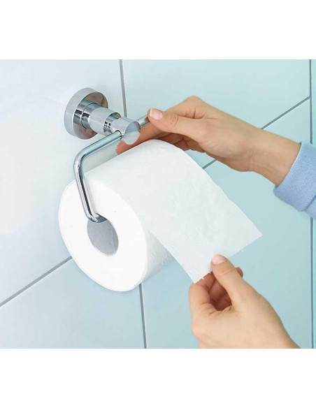 SOPORTE PORTARROLLOS WC TESA LOXX SIN TAPA AUTOADHESIVO CROMADO