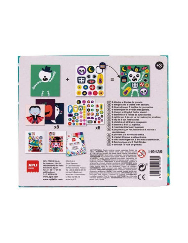 STICKERS GAME RS APLI KIDS CAJA CARTON MONSTRUOS