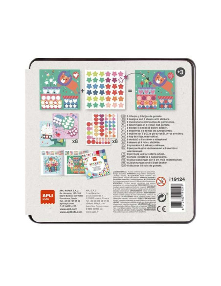 STICKERS GAME RS APLI KIDS CAJA METALICA FIESTA