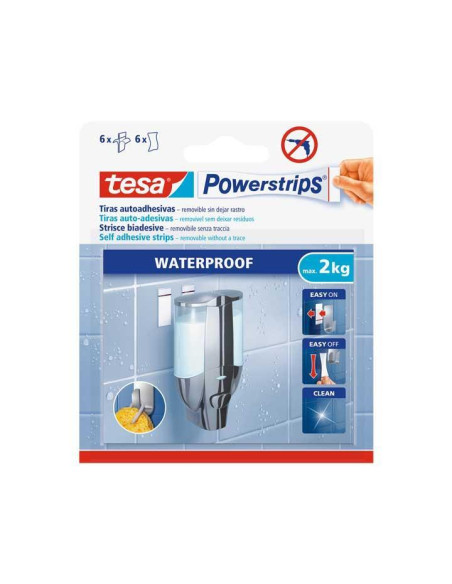 BLÍSTER 6 TIRAS TESA POWERSTRIPS® WATERPROOF GRANDES
