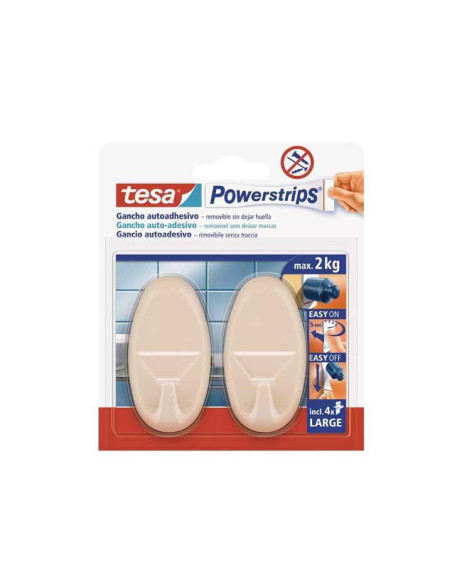 BLÍSTER 2 GANCHOS TESA POWERSTRIPS® OVAL GRANDES