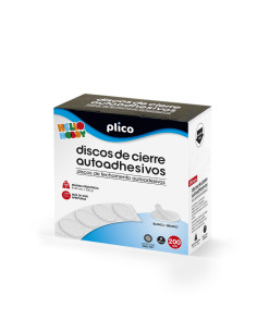 CAJA 200 DISCOS PLICO CIERRE TEXTIL ADHESIVOS 20mm