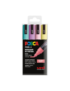 ESTUCHE 4 MARCADORES DE PINTURA UNI POSCA PC-5M PASTEL