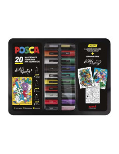 ROTULUNI-POSCA CAJA METALICA 20 SURTIDOS