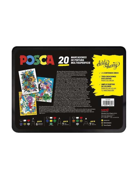ROTULUNI-POSCA CAJA METALICA 20 SURTIDOS