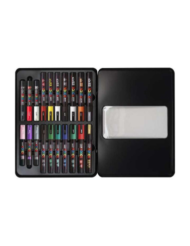 ROTULUNI-POSCA CAJA METALICA 20 SURTIDOS