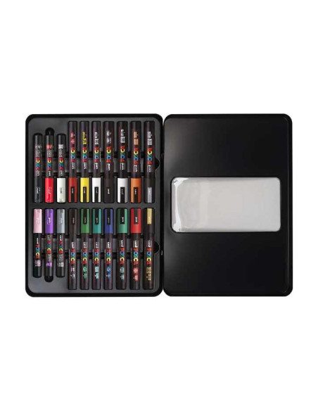 ROTULUNI-POSCA CAJA METALICA 20 SURTIDOS
