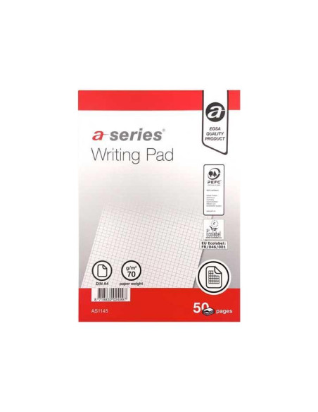 BLOC DE NOTAS A-SERIES A4 5x5 CON TAPA 50h