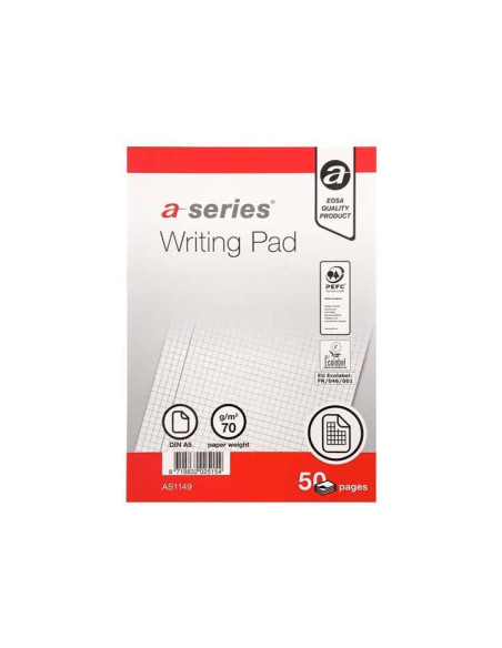 BLOC DE NOTAS A-SERIES A5 5x5 CON TAPA 50h