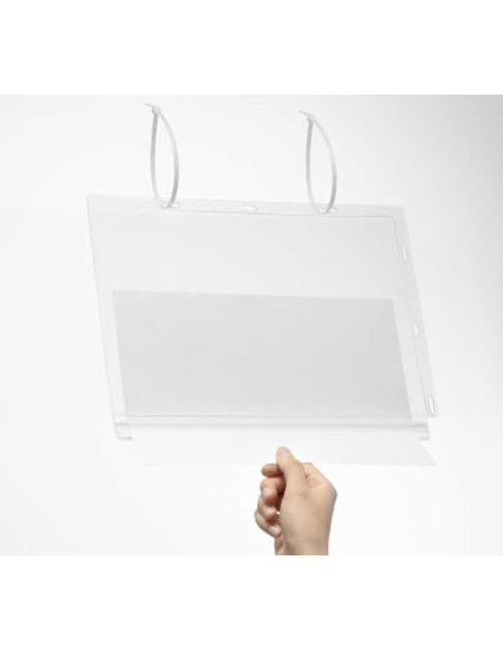 FUNDA INFORMATIVA DURABLE IMPERMEABLE CON BRIDAS A4 BOLSA DE 5