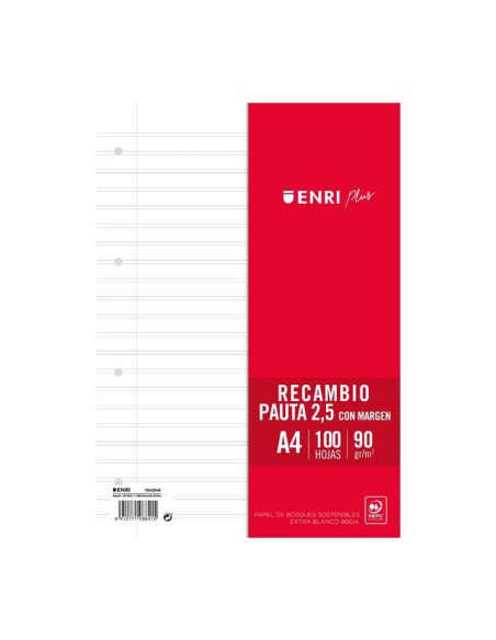 RECAMBIO 100H ENRI A4 PAUTA 25 CON MARGEN
