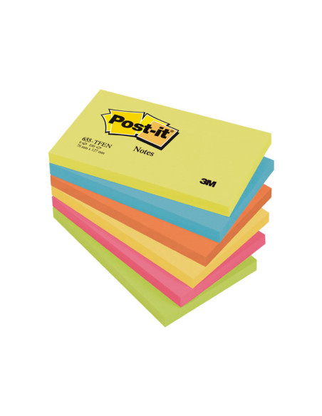 PACK 6 BLOCS DE NOTAS POST-IT ENERGETIC 76x127mm