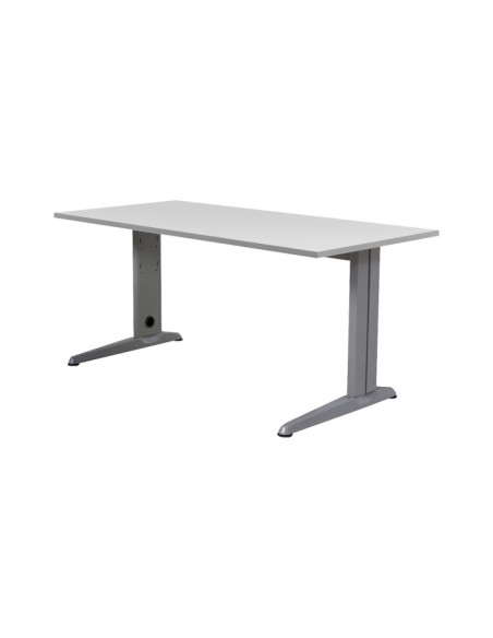 MESA ROCADA SERIE WORK 200x80cm ALUMINIO-GRIS
