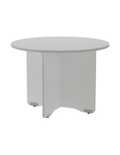 MESA ROCADA CIRCULAR Y PIE PANEL SERIE MEETING COL ALUMINIO - GRIS 100 CM