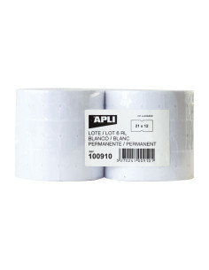 PACK 6 ROLLOS APLI PARA ETIQUETADORA 21x12mm PERMANENTE