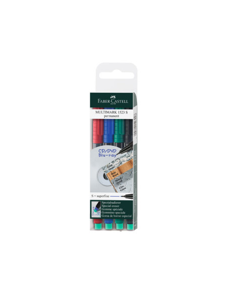 ROTULADOR PERMANENTE FABER-CASTELL MULTIMARK S BOLSA de 4