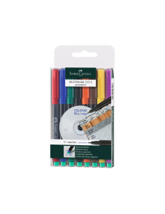 ESTUCHE 8 ROTULADORES PERMANENTE FABER CASTELL MULTIMARK 04mm