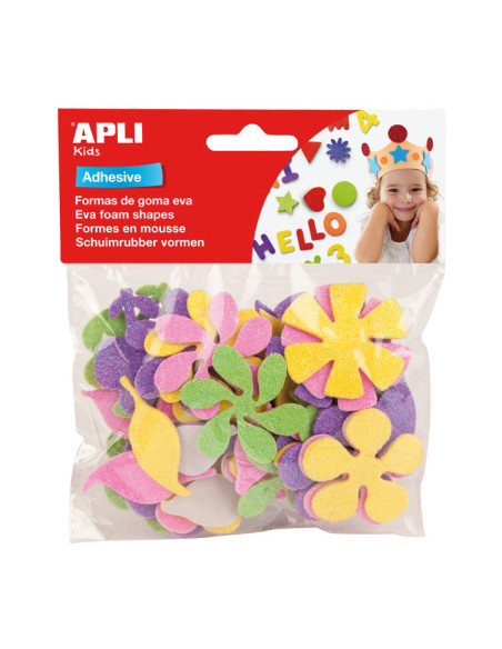 BOLSA GOMA EVA ADHESIVA APLI FLORES