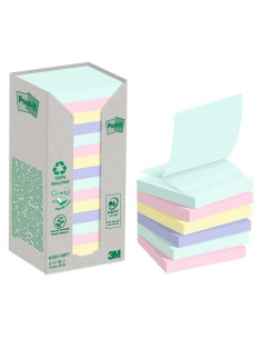 TORRE 16 BLOCS Z-NOTAS POST-IT ECOLÓGICAS 76x76mm PASTEL