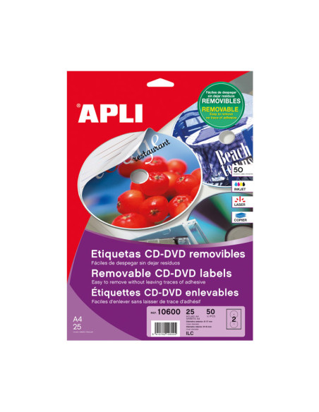 CAJA 25h ETIQUETAS APLI MULTIMEDIA Ø 117mm MATE