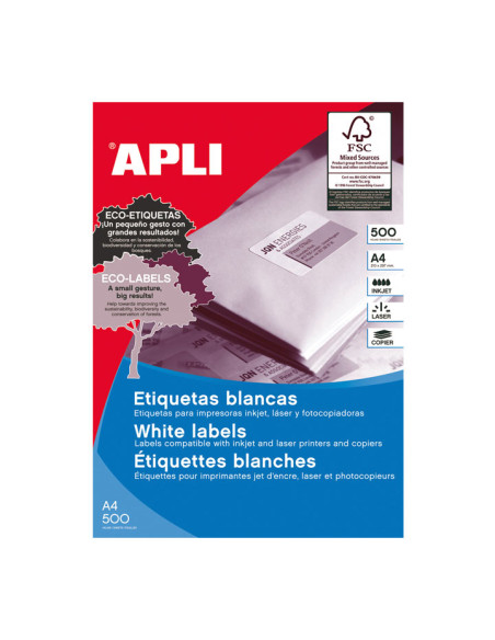 CAJA 500h ETIQUETAS POLIVALENTES APLI 38x212mm