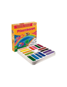 PLASTIDECOR CERAS KIDS ESPECIAL ESCUELAS 16 COLORES SURTIDOS CAJA 352 UD