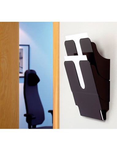 EXPOSITOR MURAL DURABLE FLEXIPLUS A4 VERTICAL 2 COMPARTIMENTOS