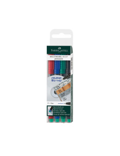 ESTUCHE 4 ROTULADORES PERMANENTE FABER CASTELL MULTIMARK 06mm
