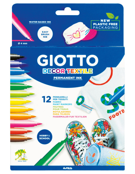 CAJA 12 ROTULADORES GIOTTO DECOR TEXTILE