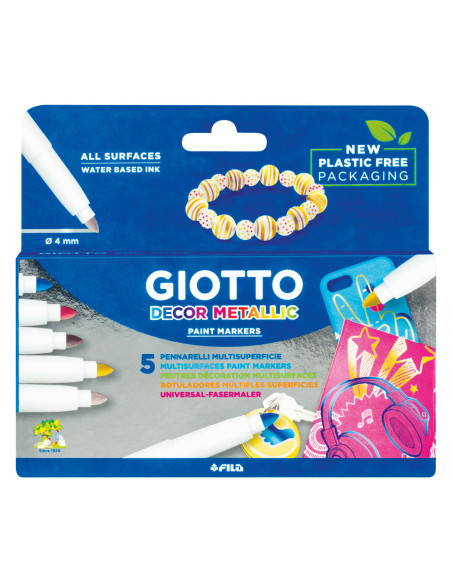 ESTUCHE 5 ROTULADORES GIOTTO DECOR METALLIC