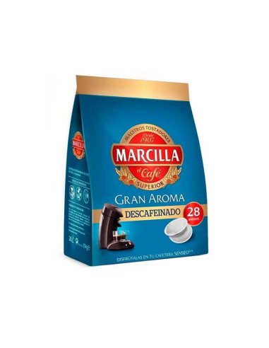 PACK 28 MONODOSIS CAFÉ MARCILLA SENSEO DESCAFEINADO