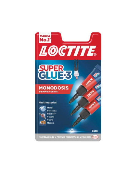 BLÍSTER 3 PEGAMENTO SUPER GLUE MONODOSIS 1gr