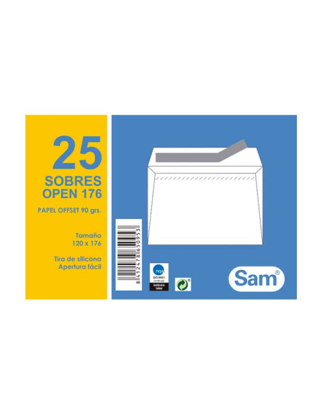 PACK 25 SOBRES SAM 120 x 176mm