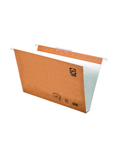 CAJA 25 CARPETAS COLGANTES GIO CRISTAL KRAFT A4 30mm